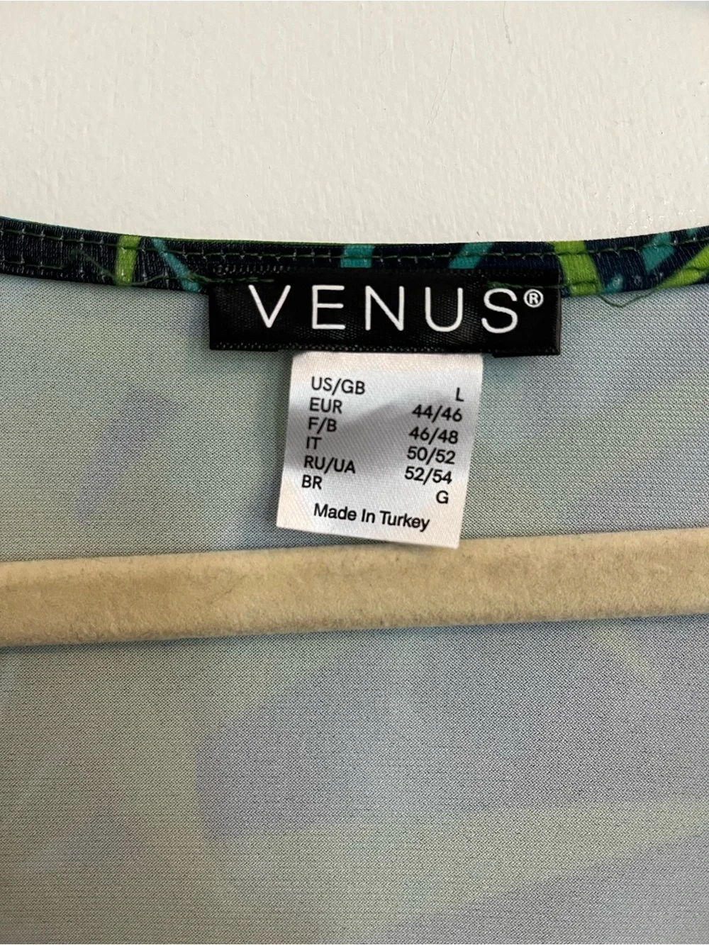 VENUS exaggerated bell sleeve Green Blue Tropical palm Leaf Maxi Dress J.Lo slit - Picture 6 of 7